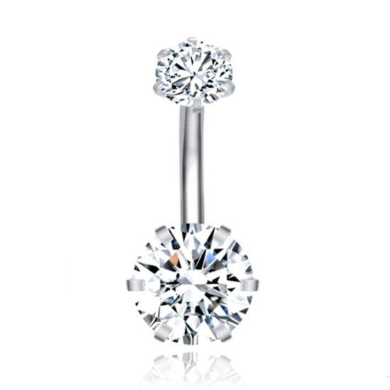 LGT JWLS Lookinggoodtoday Piercing met 6-kant Zirkonia - Hexagon Zilver