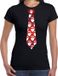Bellatio Decorations Stropdas Kerst T-shirt Kerstmannen Dames Zwart XL