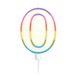 Homéa Birthday Candle Number 0 with Plastic Holder, Height 10.5 cm, Multicoloured
