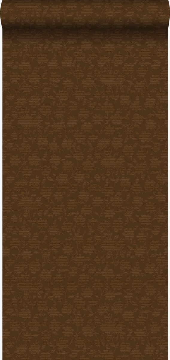 Origin Wallcoverings behang bloemen bruin en glanzend goud - 345439 - 53 cm x 10,05 m