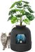 Merkloos Kattenbak in bloempotdesign met geurfilter en schep, zwart