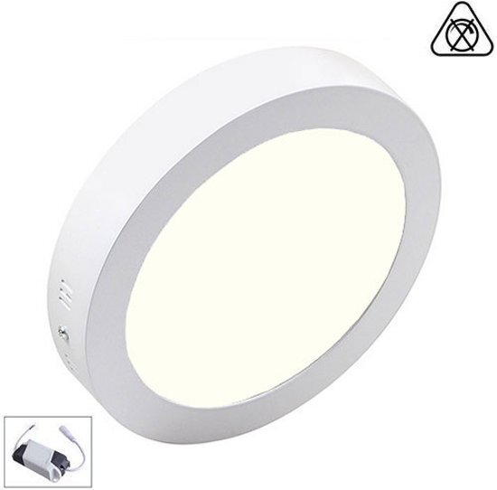 BES LED LED Downlight - Opbouw Rond 18W - Natuurlijk Wit 4200K - Mat Wit Aluminium - Ã˜225mm