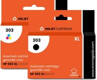 G&G Voordeelset - vervanger voor HP 303 XL Zwart en XL Kleur - Zwart