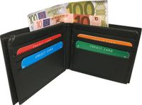 LeonDesign - Portemonnee heren Compact - Zwart - Leer - 19 pasjes