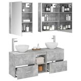 vidaXL Badkamerkast - set - 5 - st - Betongrijs - Bewerkt - hout