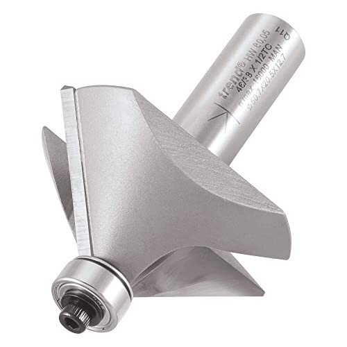 TREND Trend 46/38X1/2TC Professionele 1/2" Schacht Geleide 45° Afschuining Router Snijder Bit-Diameter 50mm Snijlengte 19mm & 16mm Lager 12,7 mm Wolfraamcarbide Getipt