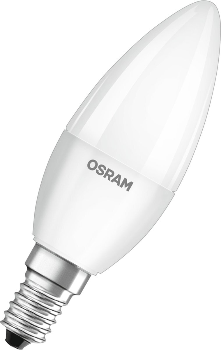 Osram OSRAM LED lamp, Voet: E14, Cool White, 4000 K, 5,50 W, vervanging voor 40 W gloeilamp, frosted, LED BASE CLASSIC B Pack van 3