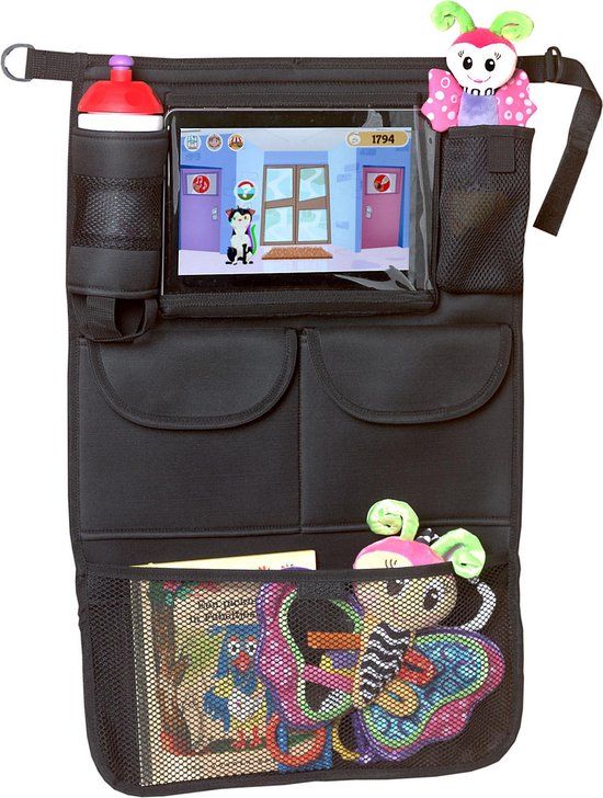 Yrda Autostoel Organizer met Tablet Houder - Zwart