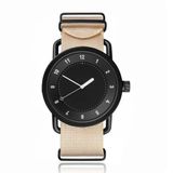LGT JWLS Retro Herenhorloge met Nylon Canvas Band Beige
