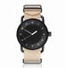 LGT JWLS Retro Herenhorloge met Nylon Canvas Band Beige