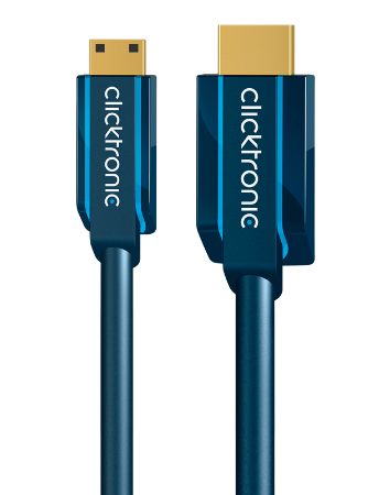 CLICKTRONIC Mini-HDMI Kabel - 2m - Blauw - 70322-GB