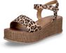 Tamaris - Dames - Plateau sandalen - Leer - Luipaard - Bruin - Maat 39