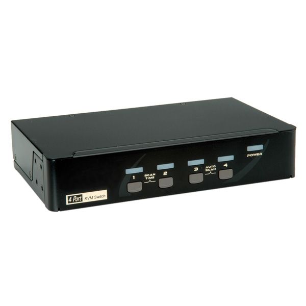 ROLINE DisplayPort KVM Switch - 4 Port - USB - Audio - Black