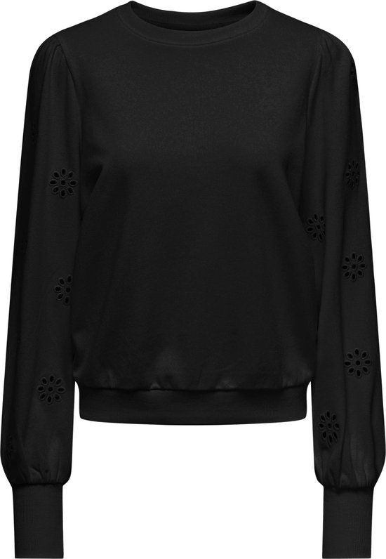 ONLY Femme LS Puff Embroidery Trui Vrouwen - Zwart - Maat L
