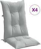 vidaXL Stoelkussens Hoge Rug 120x50x7 cm Stof Lichtgrijs (Set van 4)