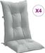 vidaXL Stoelkussens Hoge Rug 120x50x7 cm Stof Lichtgrijs (Set van 4)