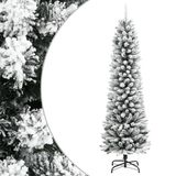 vidaXL Kunstkerstboom met sneeuw smal 150 cm PVC en PE