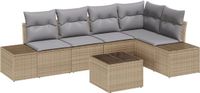 vidaXL Tuinbank Set met opslag Beige en Lichtgrijs polyrattan