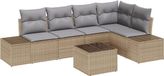 vidaXL Tuinbank Set met opslag Beige en Lichtgrijs polyrattan