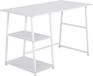 Bureau d'angle blanc avec espace de rangement, 120x60x76, adapté pour le travail et le jeu