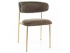 Chaise en polyester vert olive et pieds en acier doré confort moderne