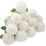 Floweroyal Cream White Artificial Chrysanthemum Ball Flowers