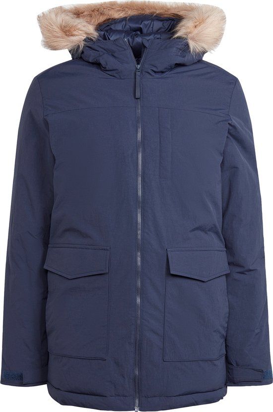adidas Sportswear Hooded Fur Parka - Heren - Blauw - S