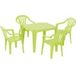 Mobilier de jardin d'enfants Progarden Monoblock Set 4 places 5 pièces vert en plastique, empilable pour un rangement peu encombrant