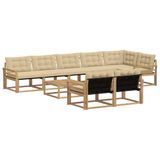 vidaXL - Buiten - bank - set - 9 - st - Wit - en - Beige