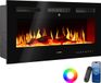 Tectake Wandhaard - Elektrische Haard - Sfeerhaard - 106,5 x 12 x 43 cm - 900W & 1800W - Bediening met Afstandsbediening of App - met Thermostaat - Kachel - met Verwarming - Haarden - Hout en Gloeieffecten - 3D Vlammen - Timer