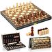 Jeu d'échecs en bois magnétique, 15 pouces, avec rangement