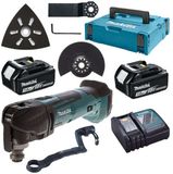 Makita 18V Accu-oscillerende multitool met accessoires, 2x 3,0 Ah accu, oplader DTM51RFJX1