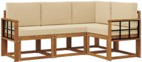 vidaXL - Buiten bankenset 4 st Natuurlijk en Beige