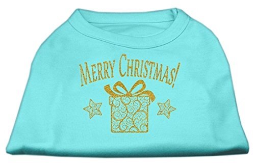 Mirage Pet Products Mirage Pet Products Gouden Kerst Present Hond Shirt, XXXL, Aqua