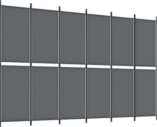 vidaXL Kamerscherm met 6 panelen 300x200 cm stof antracietkleurig