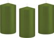 Trend Candles Cilinderkaars/stompkaars - 12x - Olijfgroen - 8 x 15 cm - 69 Branduren