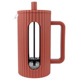 Café Olé Ciao 8 kopjes cafetière, roestvrijstalen gaas, Franse pers, rood