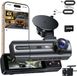 Merkloos 4K Dashcam voor Auto - Voor en Achter, Hardwire Kit, Wifi, Parkeerbewaking, 64GB SD-kaart, 3-Kanaals, Nachtzicht, 170° Groothoek, WDR, G-Sensor, Loopopname