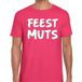 Bellatio Decorations Feestmuts Feestmuts tekst t-shirt - roze - heren - Foute party kleding - korte mouwen - katoen XXL