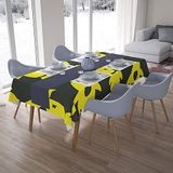 Bonamaison Tafelkleed, Anti-Mold, Sneldrogend, Waterdicht, 100% Polyester Tafellaken, Neon Geel, Rook, 140 x 200 Cm