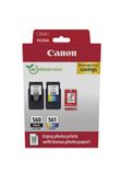 Canon PG-560/CL-561 Lot de 2 cartouches d'encre - Noir, Cyan, Magenta, Jaune - Original
