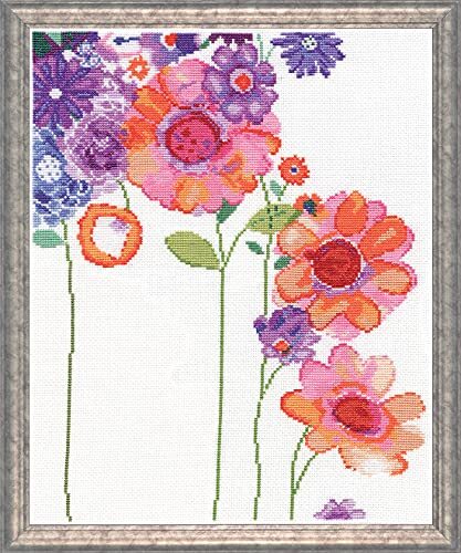 Design Works Design Works Watercolor Tuin Cross Stitch Kit, Katoen, Meerkleurig, 28 x 35,5 x 0,1 cm