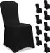 DETEX Set 10 Stoelhoezen - Eetkamerstoelen Universeel Stretch - Zwart