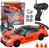 LEAN TOYS Voiture de sport télécommandée R/c 1:24 roues interchangeables orange