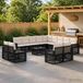Maison Exclusive - Salon de jardin, 14 pièces, 13 places, noir et crème