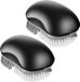Brosse à légumes et fruits sans marque avec poignée antidérapante et poignée confortable - lot de 2 noir
