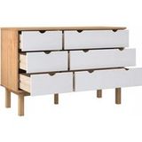 Maison Exclusive Commode Otta Marron Et Blanc 111x43x73,5 Cm Bois De Pin Massif