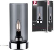 Paulmann LED-tafellamp Pinja E14 max. 20W Chroom, Rookglas