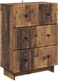 vidaXL Ladekast Bewerkt Hout Oud Hout 66 x 34,5 x 90 cm