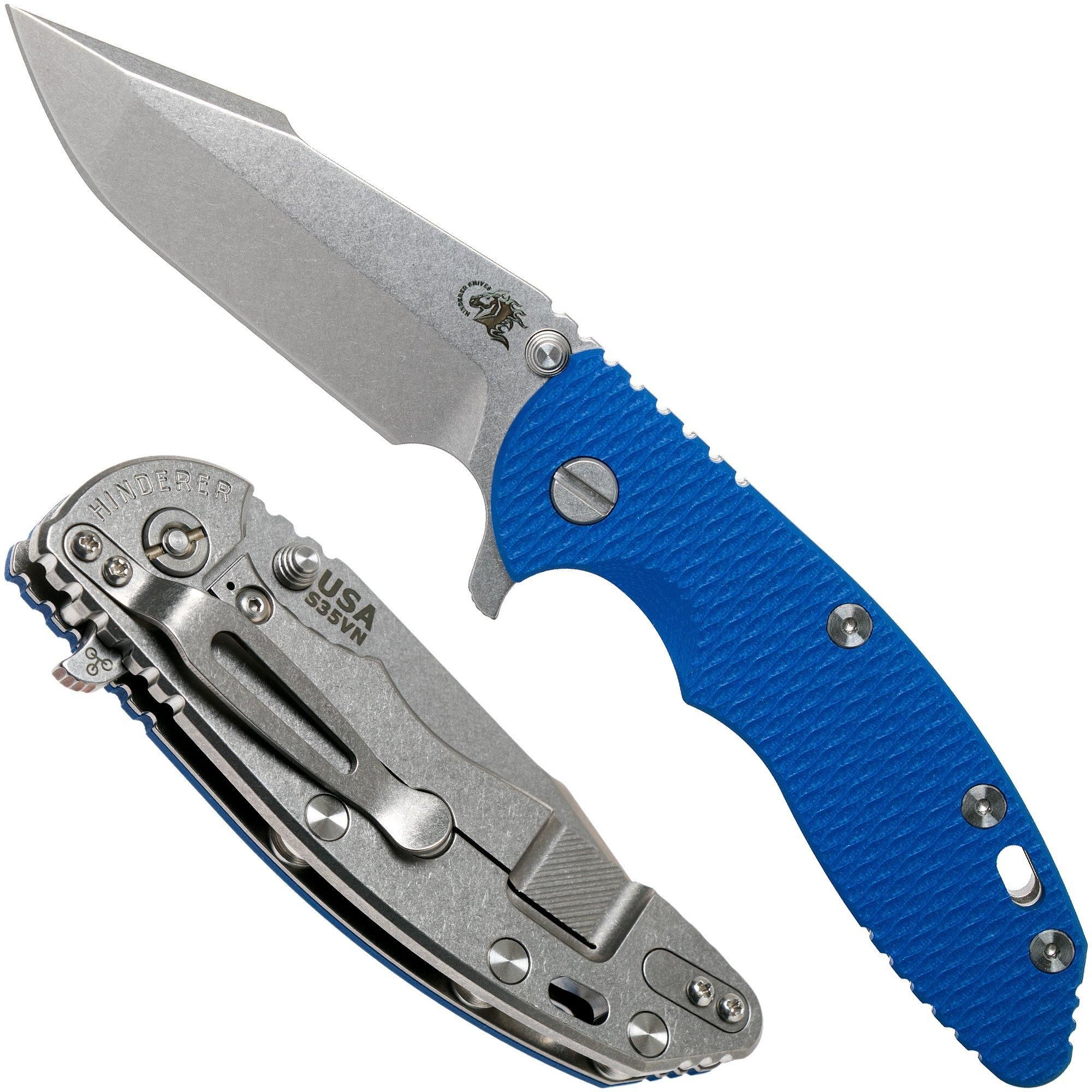 Rick Hinderer XM-18 3.5" Harpoon Spanto S35VN Blue G10 Zakmes